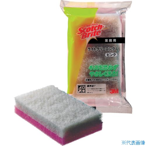オレンジブック トラスコ中山　TRUSCO3M スコッチ・ブライト ライトクリーニングたわしL ピンク 140X83mm 〔品番:LCLLPIN〕[ 注番:4370996]特長●食器や洗面台、バスタブなどを傷付けません。●煮沸(100℃-5分間)や次亜塩素ナトリウム溶液への漬け込み(200ppm-5分間)にも対応します。●新改良で耐久性が大幅にパワーアップ。煮沸(100℃-5分間)や次亜塩素ナトリウム溶液への漬け込み(200ppm-5分間)にも対応します。仕様●色：白/ピンク●縦(mm)：140●横(mm)：83●厚さ(mm)：35仕様2材質/仕上●ポリエステル不織布（研磨粒子を含まない）、抗菌ウレタンスポンジセット内容/付属品注意●この商品は、一般消費者様向けの製品ではないため、表示や取扱説明書などが一般消費者様向けに表記・同梱されておりません。原産国（名称）日本JANコード4519001481672本体質量22gオレンジブック トラスコ中山　TRUSCO3M スコッチ・ブライト ライトクリーニングたわしL ピンク 140X83mm 〔品番:LCLLPIN〕[注番:4370996][本体質量：22g]《包装時基本サイズ：167×101×38》〔包装時質量：22g〕分類》清掃・衛生用品》清掃用品》スポンジ☆納期情報：仕入れ先通常在庫品 (欠品の場合有り)