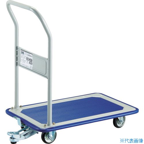 ■TRUSCO プレス製台車 固定式 740X460 ストッパー付 150KNS(4408691)[法人限定][直...