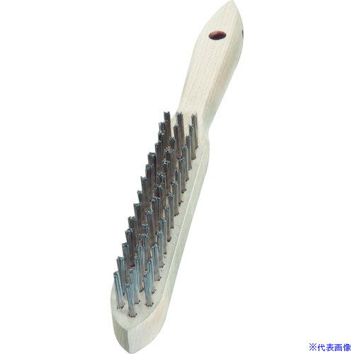 ■LESSMANN 剣先3行 木柄ハンドブラシ ステンレス線 103731(4424573)