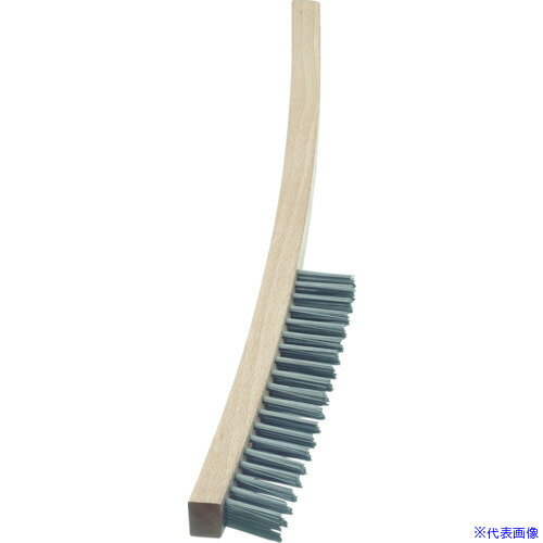 ■LESSMANN 4行 ロング木柄ハンドブラシ ステンレス線 122411(4424697)