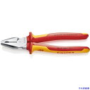■KNIPEX 1000V絶縁強力型ペンチ 225mm 0206225(4467124)