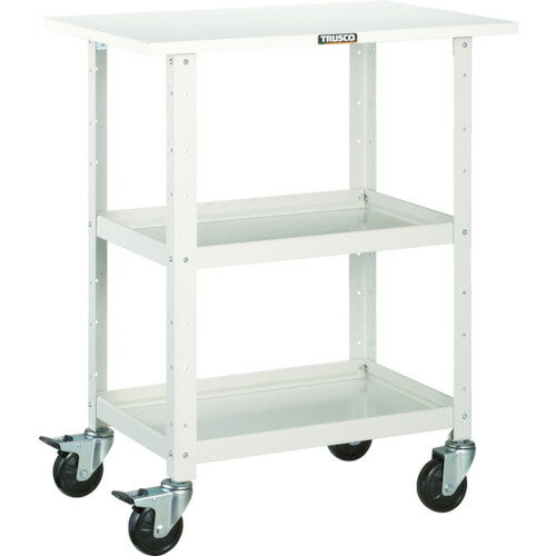 ■TRUSCO ツールワゴン バーディワゴン 600X400 天板付 ホワイト BDW962TW(4501578)