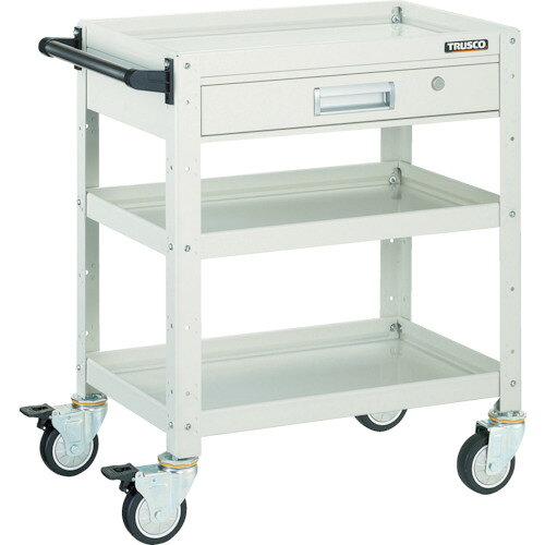 ■TRUSCO ツールワゴン バーディワゴン 750×500 引出付 ウレタン車輪 ホワイト BDW973VUW(4501721)[送料別途お見積り][法人限定]
