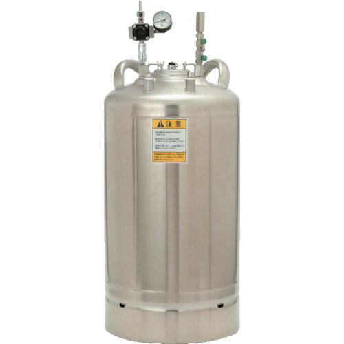 オレンジブック トラスコ中山　TRUSCOCT-N10 〔品番:CTN10〕[ 注番:4518454]特長●液体をエアで圧送するタンクです。●液体の圧送に最適な軽量、コンパクトなステンレス製の加圧容器です。●減圧弁、リリーフバルブ、液用フィルターを標準装備しています。●フタの開閉が簡単なワンタッチレバー式です。仕様●容量(L)：10●最高使用圧力(MPa)：0.4●全幅(mm)：228●奥行(mm)：228●全高(mm)：495●かくはん方法：なし●エア取付口：G1/4●液剤ホース取付口：Rc1/4仕様2●エア取込口：G1/4●塗料ホース取付口：Rc1/4●オプションで液面計やレベルスイッチの取付可●溶剤系液(塗料)などには、耐溶剤性のOリングで対応可材質/仕上●ステンレス（SUS304）セット内容/付属品注意原産国（名称）日本JANコード本体質量3.3kgオレンジブック トラスコ中山　TRUSCOCT-N10 〔品番:CTN10〕[注番:4518454][本体質量：3.3kg]分類》工事・照明用品》塗装・内装用品》加圧タンク☆納期情報：メーカー直送品【法人限定＝会社名ご記入お願い致します。】
