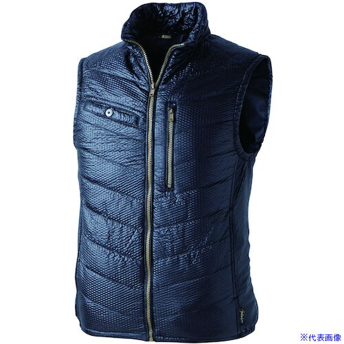 ■CHUSAN d-HEATエンボスベスト N・ブラック 6L 88828146L(4527166)[送料別途見積り][法人・事業所限定][掲外取寄]