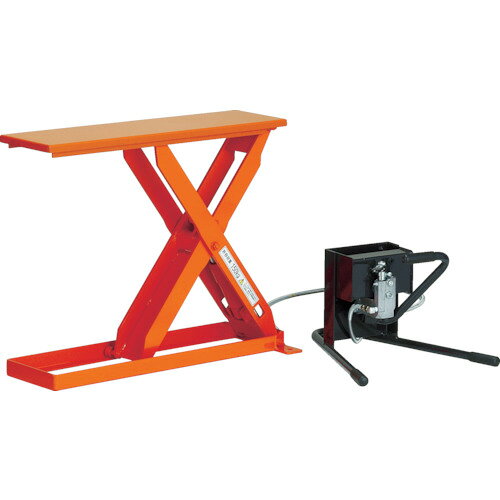 オレンジブック トラスコ中山　TRUSCOTRUSCO スリムリフト150kg 足踏式 900X250 〔品番:HLHS152509〕[ 注番:4542371]特長●台車がリフトをまたぐ積載方式ですので、手押し台車・平台車・ルートバンなどの昇降機として最適です。●シャーシにはアンカーベースが設けてあり、施工が容易です。用途●組み立て作業、部品の仕分け作業。仕様●均等荷重(kg)：150●テーブル寸法(mm)幅：250●テーブル寸法(mm)長さ：900●足踏み回数(回)：28●早送り装置：無●ストローク(mm)：635●テーブル高さ(mm)：65〜700●昇降方式：足踏み油圧式(スピンドルオイル：ISO-VG22使用)●色：オレンジ●テーブル寸法(mm)幅×長さ：250×900仕様2●アンカー穴(2-13mm)●ホース長さ：2m●ユニット：別置式●足踏みポンプ：別置式●最大ズレ量L：21mm材質/仕上セット内容/付属品注意●テーブルの高さによって、テーブルの位置が前に出ます。(機種・高さによって異なりますが最大27mm)●若干の沈み込みは発生します。●ジャバラの後付けはできません。●車上渡しのため、お客様での荷降ろしが必要です。●最大使用頻度を超えるご使用は故障の原因となります。●添付動画は同シリーズ品での参考動画となります。原産国（名称）日本JANコード4989999589757本体質量48kgオレンジブック トラスコ中山　TRUSCOTRUSCO スリムリフト150kg 足踏式 900X250 〔品番:HLHS152509〕[注番:4542371][本体質量：48kg]分類》搬送機器》リフター・ハンドパレットトラック》テーブルリフト☆納期情報：メーカー直送品（送料元払い）【法人限定＝会社名ご記入お願い致します。】 ※北海道・沖縄・離島は運賃別途商品も含む