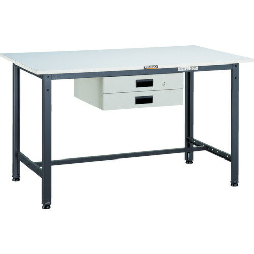 ■TRUSCO 軽荷重作業台(300kg)AE型 900X600XH740 薄型2段引出付 ダークグレー色 RAE0960UDK2DG(4545249)[法人限定][直送元](3.0)