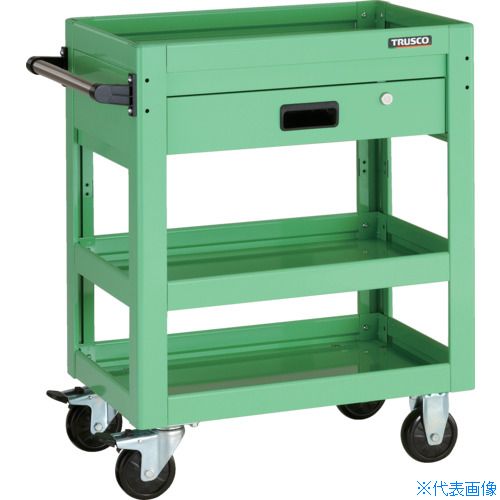 ■TRUSCO ツールワゴン ドルフィン 600X400 1段引出 ヤンググリーン DLWS763VYG(4547705)