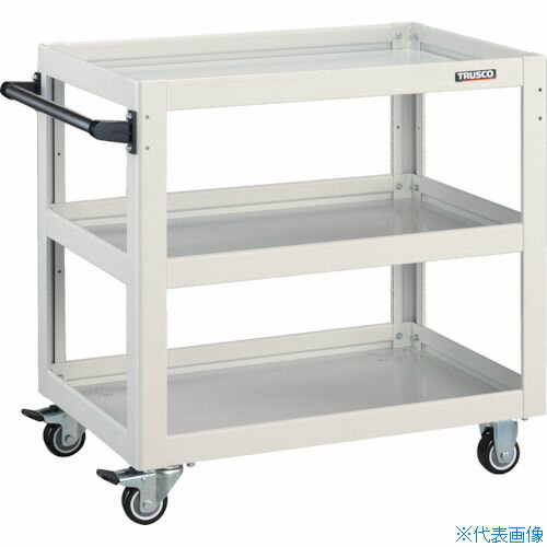 ■TRUSCO ツールワゴン ドルフィン 750×500 ウレタン車輪 ホワイト DLWS773UW(4547799)