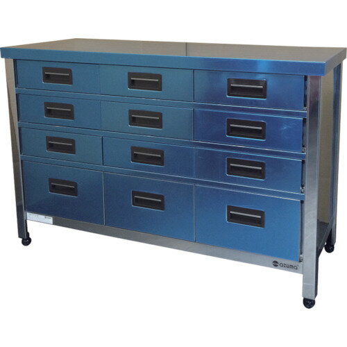 ■アズマ 縦型引出し付作業台 1200×450×800 KTVO1200(4552946)[法人限定][直送元]