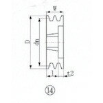 ■EVN ブッシングプーリー SPB 150mm 溝数2 SPB1502(4554922)[送料別途見積り][法人・事業所限定][メーカー取寄]