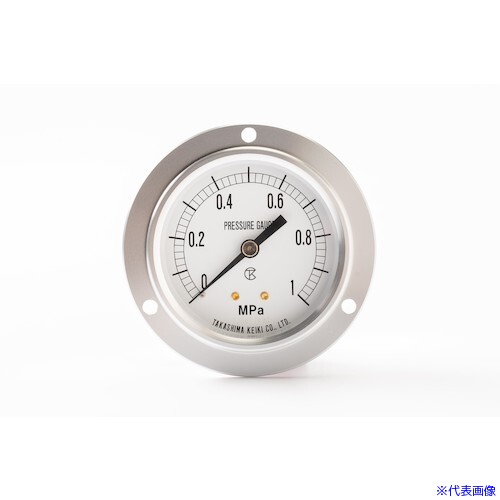 ■高島 一般圧力計(D枠埋込型・縁あり・φ60)圧力レンジ0.0〜0.25MPa R1/4【1016025】 1016025(4560606)
