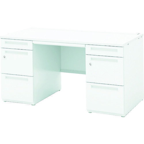 ■ウチダ 事務用デスク SCAENA/両袖デスクSK147A4−33LSK OW/PW 間口1400×奥行700×高さ720mm 51101120(45..