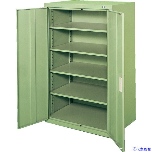 ■OS ロッカーS 両開 最大積載量500kg 棚板4枚(若草色) 1200S(4570995)[法人限定][直送元]