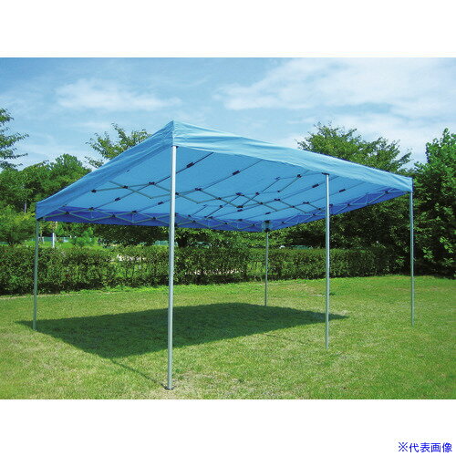 オレンジブック トラスコ中山　TRUSCOKOK オールアルミ60秒ハーフテント1間X1.5間 〔品番:HTK2B〕[ 注番:4572882]特長●広げるだけで簡単に設営できるワンタッチテントです。●補助パイプを標準装備しているので、全体の強度・安定感が増しており、雨が溜まりにくい構造になっています。●天幕はワンタッチで脱着でき、防水・防炎生地を採用しています。仕様●間口(m)：2.74●奥行(m)：1.84●棟高(m)：2.1〜2.4●天幕色：青●軒高(m)：2.1〜2.4（前高側）・1.74〜2.04（後高側）●フレーム径(mm)：38.5（支柱）・25.0（桁・梁）仕様2●フレーム：25mm(桁)38.5mm(アウター支柱)34.5mm(インナー支柱)材質/仕上●天幕:ポリエステルターポリン●フレーム:アルミニウムセット内容/付属品注意●路線便では大型荷姿のため運送便内で積み残しになり、出荷日からのリードタイムが長くなる可能性がある為、納期がタイトな場合は、送り状番号からのご確認をお願い致します。●悪天候時は使用しないで下さい。原産国（名称）日本JANコード本体質量20kgオレンジブック トラスコ中山　TRUSCOKOK オールアルミ60秒ハーフテント1間X1.5間 〔品番:HTK2B〕[注番:4572882][本体質量：20kg]分類》オフィス・住設用品》物置・エクステリア用品》集会用テント☆納期情報：メーカー直送品【法人限定＝会社名ご記入お願い致します。】