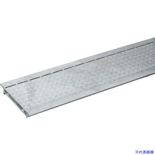 ■奥岡 スチール製 縞鋼板貼り U字溝用 グレーチング 溝幅450用 T-14 OKA45B(4580947)[送料別途見積り][..