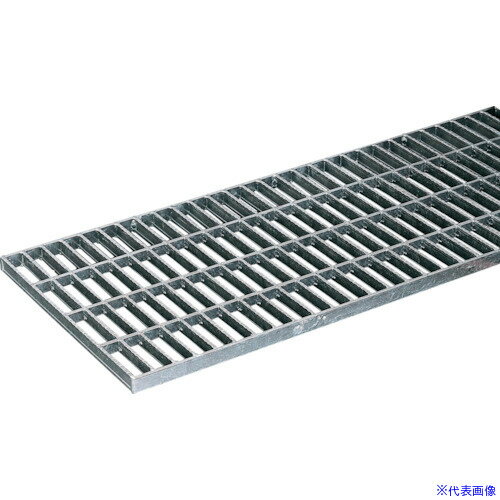 ■奥岡 スチール製 側溝用 グレーチング 本体幅250×高さ38 並目 ノンスリップ OKGX52538(4584158)[送料別途見積り][法人・事業所限定][..