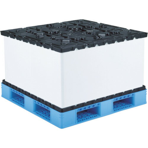 ■サンコー リターナブルパレットボックス 812203 スマートパックL1111-1050H-3ブルー/ブラック SKSML11111050H3BLBK(4594142)[法人限定][直送元]