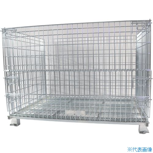 ■サンキン メッシュパレット コイルタイプ 1500×1100×1100 SCS6(4594916)[法人限定][直送元]