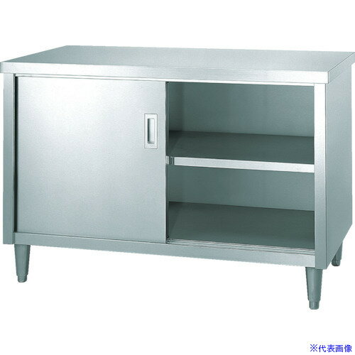 ■シンコー キャビネット作業台 アジャスト付 E型 (片面ステンレス戸) 1500×750×800 E15075(4597397)[法..