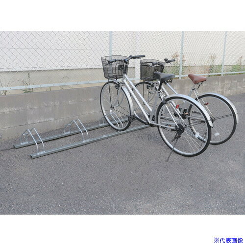 ■DAIKEN 平置き自転車ラック前輪差込式サイクルスタンド 4台収容ピッチ600 CSML4(4...