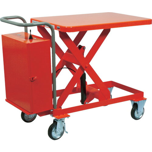 ■TRUSCO ハンドリフター 400kg 600X1200 電動昇降式 HLAN400L(4644433)[法人限定][...