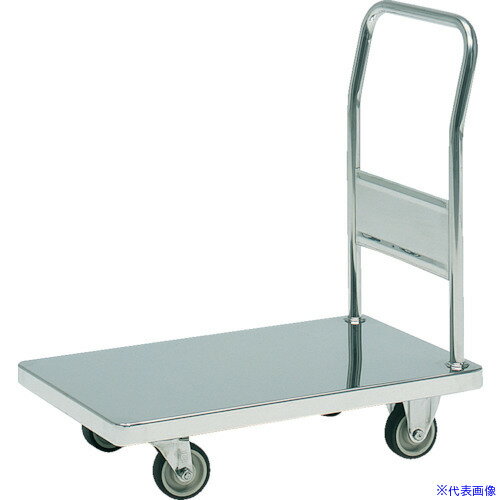 ■テックサス ステンレス台車 750X450 スチールφ100ウレタン車 NW7545E(4651146)[法人限定][直送元]