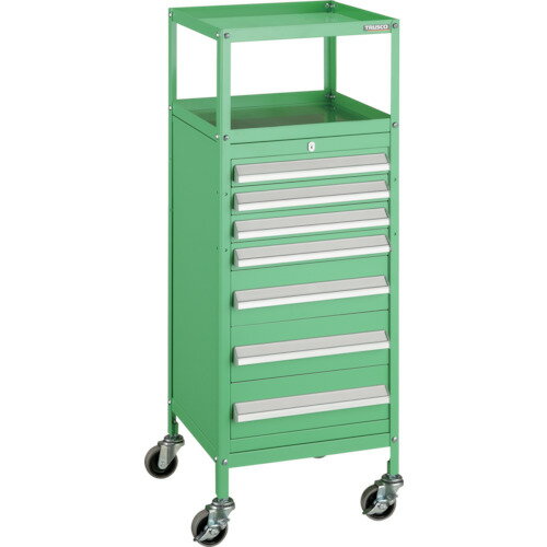 ■TRUSCO ミニキャビネットワゴン400X440X880LVR-661付 ヤンググリーン MCW661YG(4652550)[法人限定][直送元]