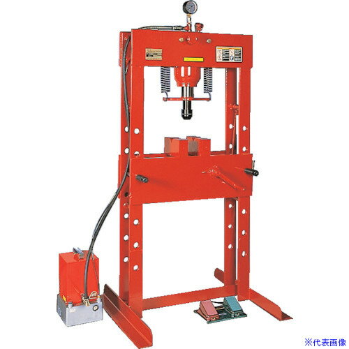 ■MASADA 矯正油圧プレス 電動式門型プレス(フットスイッチ) 電動・手動兼用タイプ 35トン MHP35E4A(4654561)[送料別途お見積り][法人限定][直送]