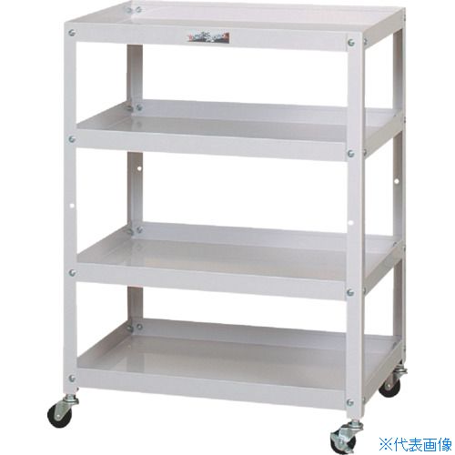 ■ヤマテック コンビニワゴン オープン4段タイプ(高さ810)W600×D400 WC4P(4661907)[法人限定][直送元]