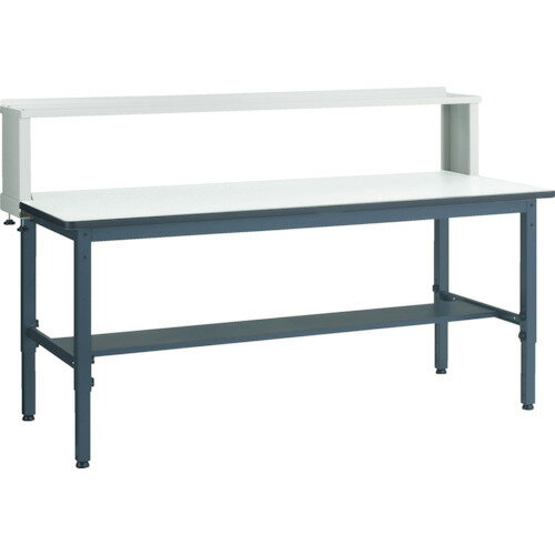 ■TRUSCO 軽荷重作業台高さ調節式(250kg)AWM型 1800X900XH1004〜1214(全高) 上棚付 ダークグレー色 AWMP..