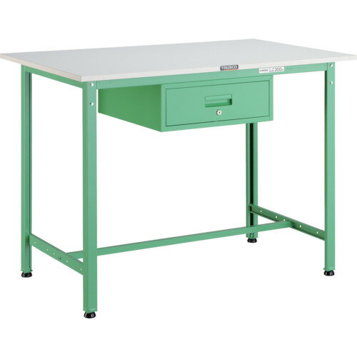 ■TRUSCO 軽荷重立作業台(300kg)HAE型 900X600XH900 1段引出付 ヤンググリーン色 HAE0960F1YG(4669207)[法人限定][直送元](3.0)