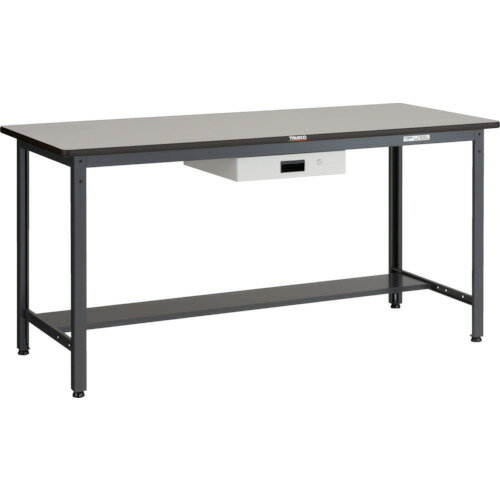 ■TRUSCO 中荷重立作業台(500kg)HAEW型 1800X750XH885 薄型1段引出付 ダークグレー色 HAEWP1875UDK1(4669878)[法人限定][直送元]