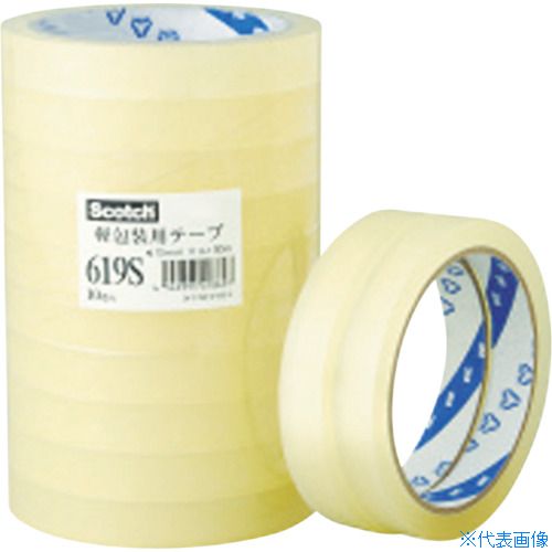 ■3M スコッチ 軽包装用テープ 619S 15mm×50m 619S15X50(4689739)×10