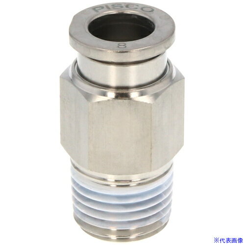 ■PISCO チューブフィッティングSUS316 ストレート チューブ8mm R1/8 シールテープ巻き仕様 SSPC801TP(4695636)[送料別途お見積り][法人限定][掲外取寄]