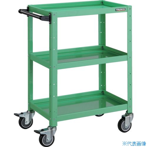 ■TRUSCO ツールワゴン バーディワゴン 600X400XH880 ウレタン車輪 ヤンググリーン BDW963UYG(4749995)
