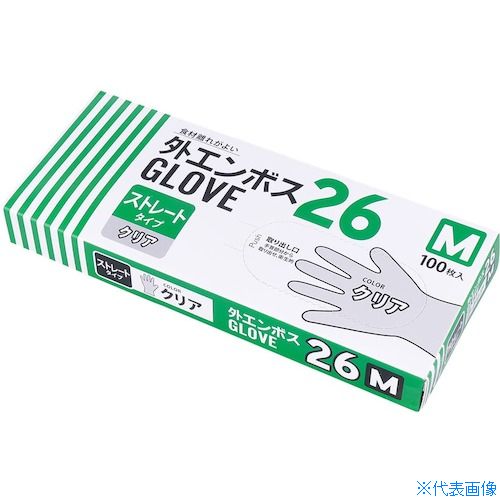 オレンジブック トラスコ中山　TRUSCOエフピコ 外エンボスGLOVE26透明 M (100枚入) 〔品番:G6JN〕[ 注番:4782536]特長●外側にエンボス加工を施し、食材離れが良くなっています。●強化触媒を配合しているので、破れにくいです。●着脱がしやすいストレートタイプです。●管理のしやすい小箱タイプです。●装着が目立ちにくいクリアタイプです。用途●調理、盛り付けに。●軽い清掃作業に。仕様●色：半透明●サイズ：M●全長(cm)：28.0●手のひら周り(cm)：15.4●中指長さ(cm)：83●厚さ(mm)：0.026●粉(あり・なし)：なし●すべり止め：なし●エンボス加工：外エンボス●食品衛生法：適合品●左右の区別：左右兼用仕様2●外側エンボス加工●食品衛生法適合品●強化触媒配合材質/仕上セット内容/付属品注意原産国（名称）中国JANコード4549379665176本体質量190gオレンジブック トラスコ中山　TRUSCOエフピコ 外エンボスGLOVE26透明 M (100枚入) 〔品番:G6JN〕[注番:4782536][本体質量：190g]分類》保護具》作業手袋》使い捨て手袋☆納期情報：オレンジブック掲載以外でメーカー直送品【法人限定＝会社名ご記入お願い致します。】