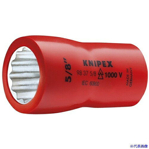 オレンジブック トラスコ中山　TRUSCOKNIPEX 【売切廃番】絶縁ソケット 3/8X5/8mm 〔品番:983758〕[ 注番:4793226]特長●耐久性と耐摩耗性に優れたクロムバナジウム鋼を使用しているため、長期間使用しても劣化しづらい仕様になっています。仕様●対辺寸法(インチ)：5/8●差込角(mm)：9.5●全長(mm)：46仕様2●1000V絶縁仕様●DIN EN/IEC60900適合品材質/仕上●クロムバナジウム鋼セット内容/付属品注意原産国（名称）ドイツJANコード4003773020691本体質量51gオレンジブック トラスコ中山　TRUSCOKNIPEX 【売切廃番】絶縁ソケット 3/8X5/8mm 〔品番:983758〕[注番:4793226][本体質量：51g]《包装時基本サイズ：47×26×27》〔包装時質量：7g〕分類》手作業工具》絶縁用品》絶縁ソケット☆納期情報：仕入れ先通常在庫品 (欠品の場合有り)
