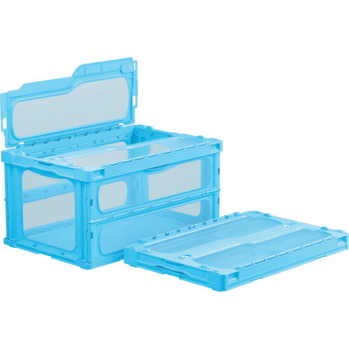 ■サンコー フタ一体型折りたたみコンテナー 559180 マドコンライトC-75Bブルー SKMLOC75BBL(4797248)