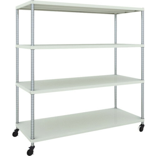 Rakuten - ■TRUSCO スチールラック フェニックスラック 1500X600 4段 U車輪付 W色 抗菌粉体塗装 PER5564U125W(4845188)[法人限定][直送元]