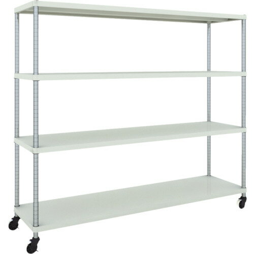 ■TRUSCO スチールラック フェニックスラック 1800X450 4段 U車輪付 W色 抗菌粉体塗装 PER5644U125W(4845226)[法人限定][直送元]