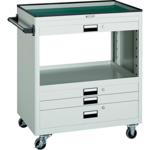 ■TRUSCO ツールワゴン 750X500 浅3深1引出付 ホワイト NTS731W(4846907)[法人限定][直送元]