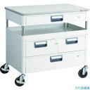 ■TRUSCO ツールワゴン フェニックスワゴン 抗菌 省音 750X500XH740 引出 天板付 ホワイト PEW771VZWTW(4857542)