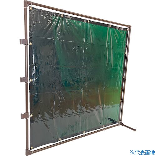 ■TRUSCO 溶接遮光フェンス 1515型接続 固定足 緑 YF1515SKGN(4875796)[送料別途お...