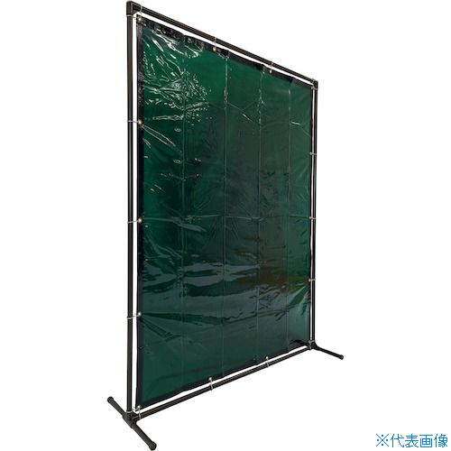 ■TRUSCO 溶接遮光フェンス 2015型単体 固定足 緑 YF2015KGN(4875885)