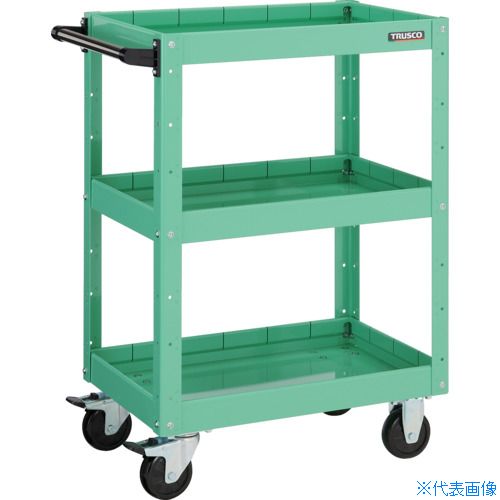 ■TRUSCO ツールワゴン イーグルワゴン 600X400XH880 深型3段 ヤンググリーン EGW963F3YG(4878442)