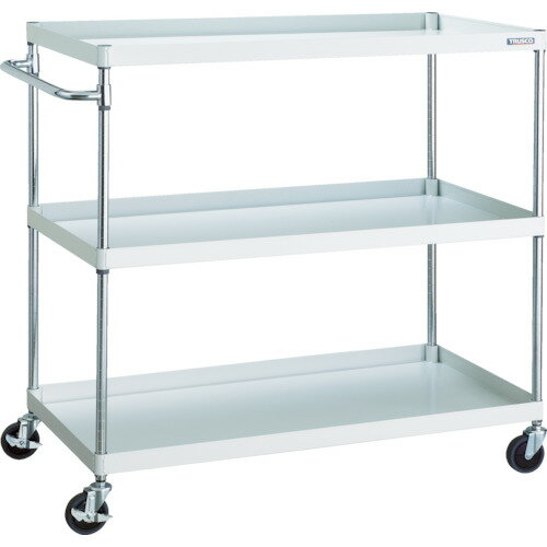 ■TRUSCO ツールワゴン フェニックスワゴン 省音 1200X600XH1200 3段 ホワイト PEW12123W(4881940)
