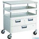 ■TRUSCO ツールワゴン フェニックスワゴン 抗菌 省音 750X500XH880 引出 天板付 ホワイト PEW972VWTW(4884604)