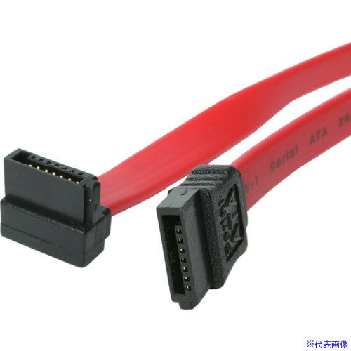 ■StarTech ドライブケーブル/SATA/45cm/片側L型下向き/ラッチなし/レッド SATA18RA1(4932915)