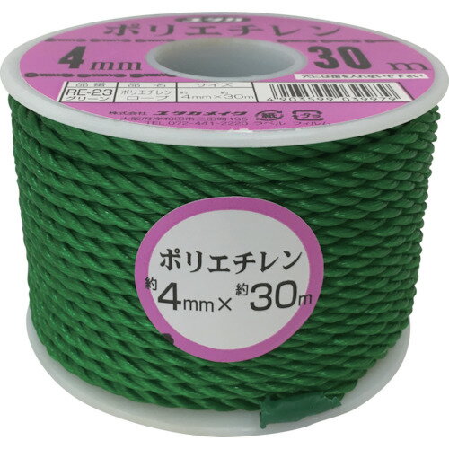 オレンジブック トラスコ中山　TRUSCOユタカメイク ロープ PEカラーロープボビン巻 4mm×30m グリーン 〔品番:RE23〕[ 注番:4948921]特長●軽量で水に強く、強力でショックにも強いロープです。用途●ネット、農園芸、インテリアなど。仕様●色：緑●線径(mm)：4●長さ(m)：30●包装形態：ボビン巻仕様2材質/仕上●ポリエチレン(PE)セット内容/付属品注意原産国（名称）日本JANコード4903599039979本体質量0.36kgオレンジブック トラスコ中山　TRUSCOユタカメイク ロープ PEカラーロープボビン巻 4mm×30m グリーン 〔品番:RE23〕[注番:4948921][本体質量：0.36kg]《包装時基本サイズ：110×110×75》〔包装時質量：260g〕分類》梱包用品》シート・ロープ》ロープ☆納期情報： 仕入れ先通常在庫品 (欠品の場合有り)